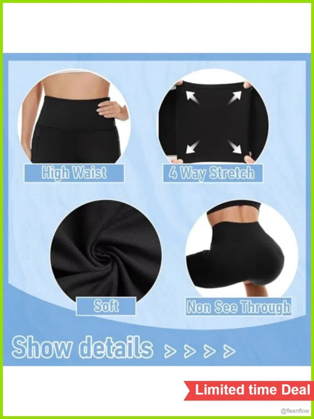 5 Pack Women's High Waist Biker Shorts with Pockets Spandex Workout Yoga
